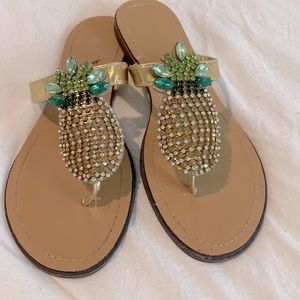 Crystal pineapple sandals